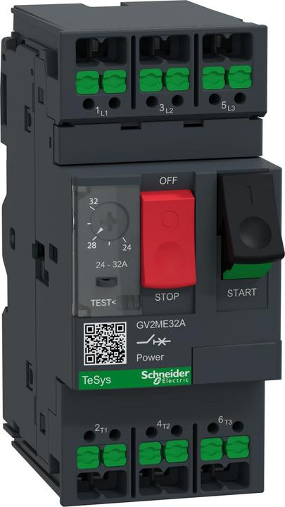 Produktbild Schneider Motorschutzschalter GV2ME32A 3p 24-32A Tasterbetätigung SnapIN
