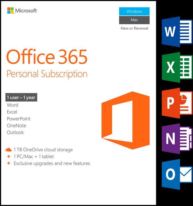 Microsoft Office 365 Personal (1 User, 12 Monate)