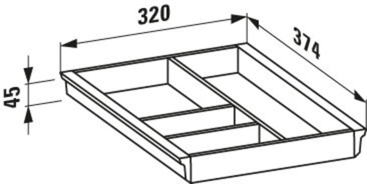 Produktbild Laufen Space Ordnungssystem, 320x374x45, für Schubladen und Trolly, weiss