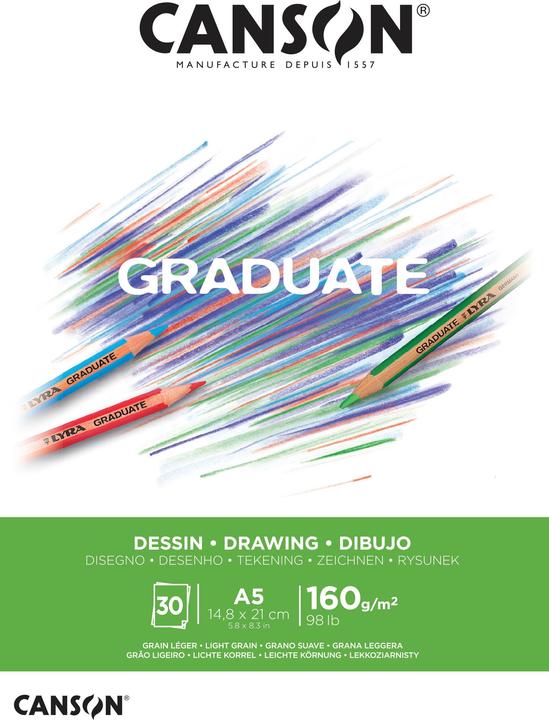 Image du produit Canson GRADUATE - Bloc de dessin (A5, Non contraignant)