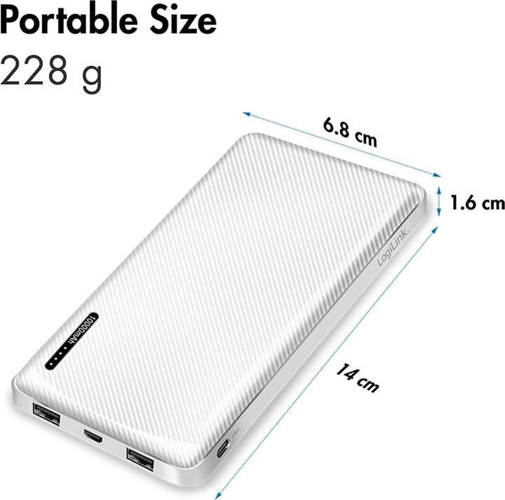 Produktbild LogiLink POWERBANK PA0316, 10.000mAh, 2-fach USB-A Ausgang (10000 mAh, 12 W)
