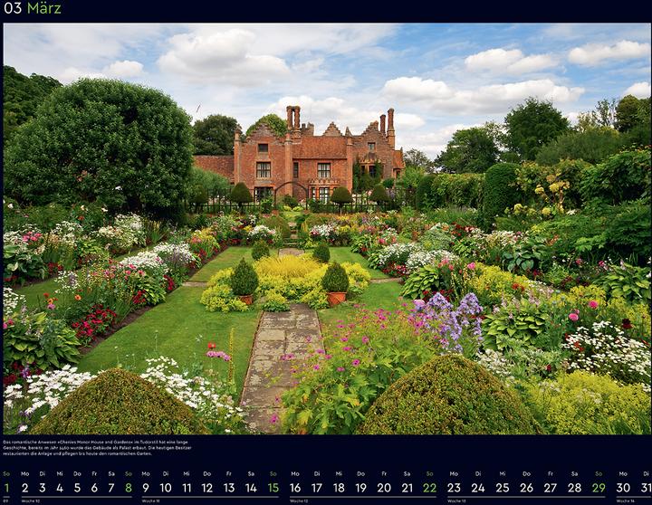 Image du produit Die schönsten Gärten der Welt - Wandkalender 2026 (60 x 45 cm, Couverture rigide, Allemand)