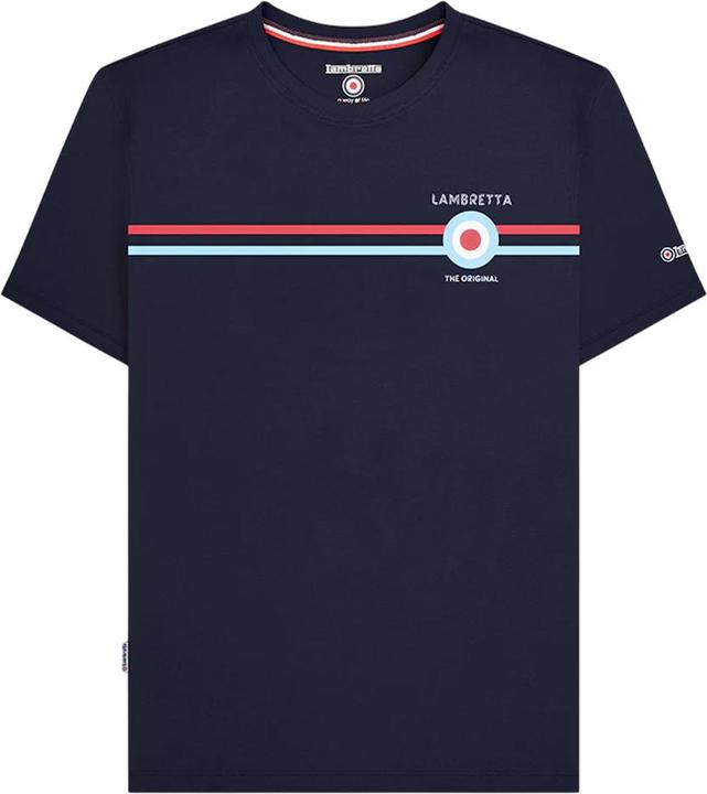 Actual product image Lambretta Mens Classic SS24 Stripe T-Shirt (L)