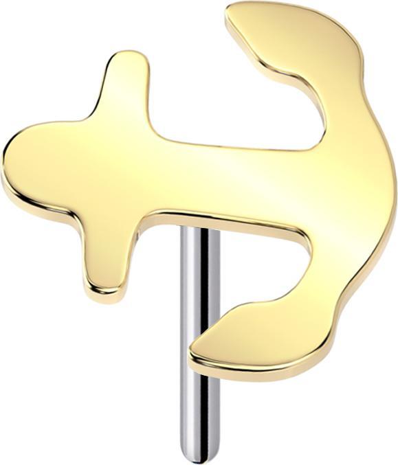 Actual product image Star Piercing Threadless Anker vergoldet (without brass, Titanium G23)