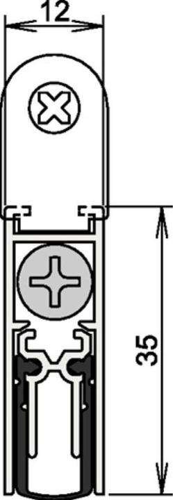 Produktbild Athmer Türdichtung Doppeldicht® M-12/35 1-392 1-seitig Länge 708 mm Aluminium silberfarben eloxiert Holz...