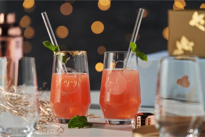 Actual product image Leonardo Longdrink glass Presente Laughter 365 ml, 2 pieces, Transparent (3 dl, 4 x, Long drink glasses)