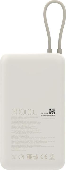 Actual product image Xiaomi Power Bank (Integrated Cable) (20000 mAh, 33 W, 74 Wh)