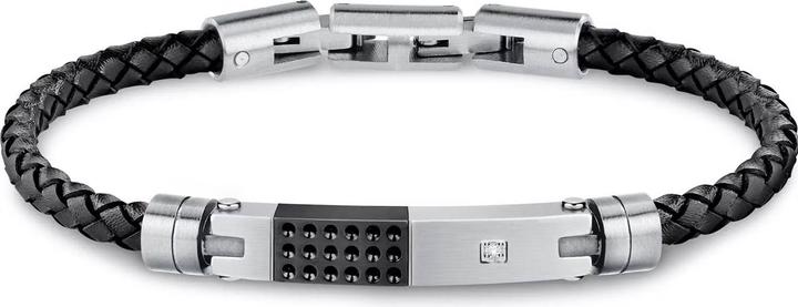 Actual product image Morellato Stylish menÌs leather bracelet Moody SQH58 (21 cm, Leather, Stainless steel)