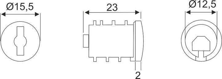 Produktbild BMB Beschläge Möbelschloss-Zylinderkern, Zylinder Ø 12,5mm, A004 (Profildoppelzylinder)