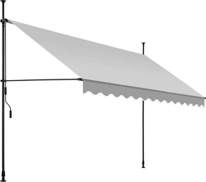 Actual product image tectake Store à pince sans perçage avec manivelle, réglable en hauteur (3.50 m)