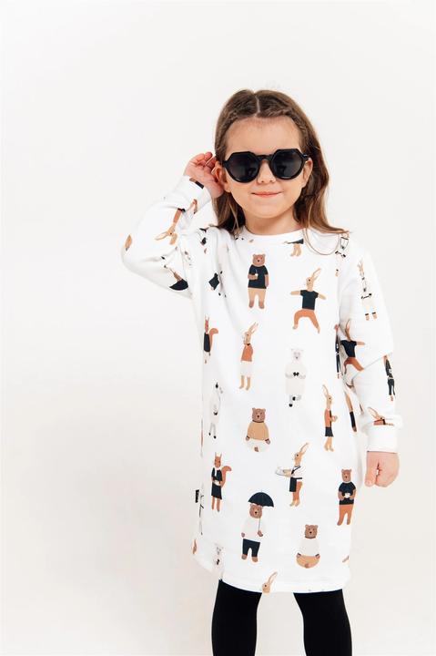 Actual product image Hebe Warm sweatshirt dress with animal motif (80)