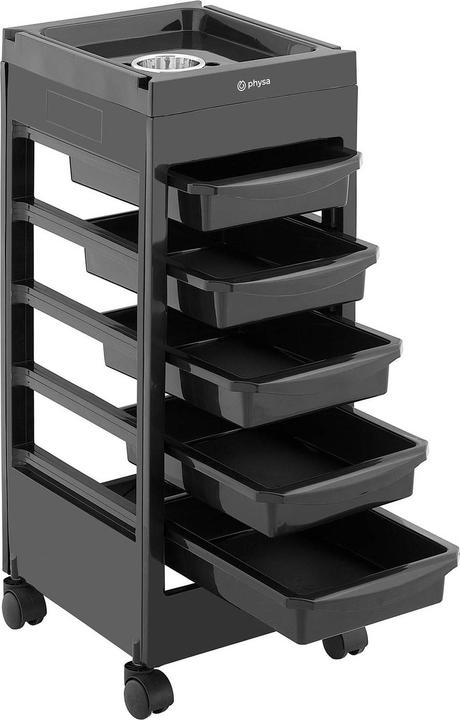 Actual product image Physa Hair Salon Trolley - 10 kg - 5 drawers - hairdryer holder - 495 x 284 mm shelf