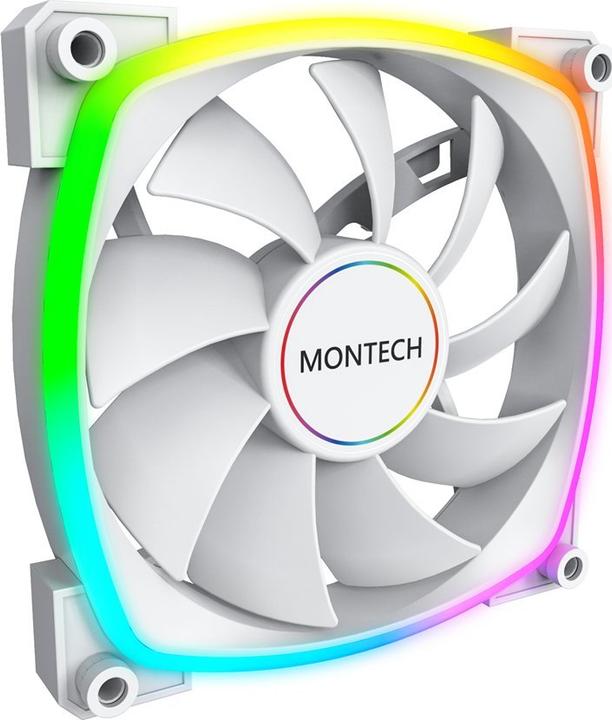Actual product image Montech AX120 PWM ARGB fan - 120mm, white (120 mm, 1 x)