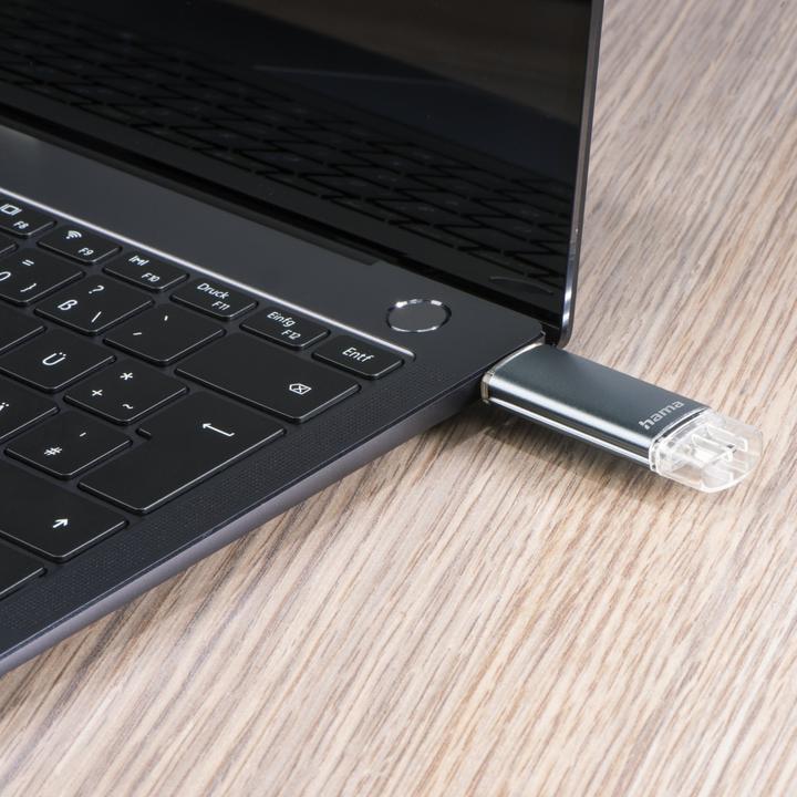 Produktbild Hama Laeta Twin (64 GB, USB-A, Micro USB, USB 2.0)