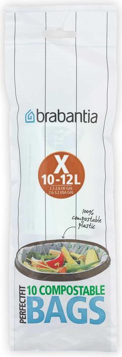 Produktbild Brabantia PerfectFit Müllbeutel kompost. Typ X, 12 L, 10 Stck (10 x, 12 l)