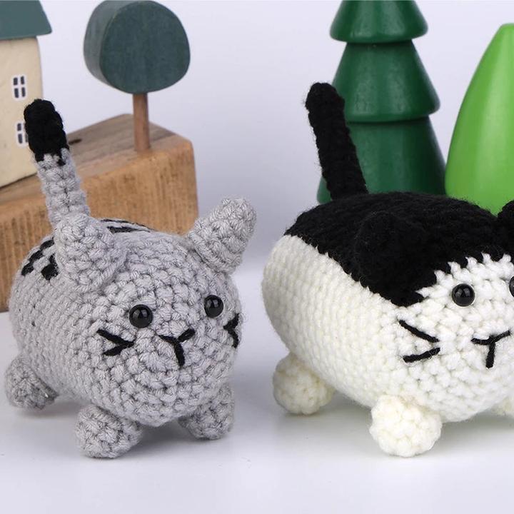 Image du produit Activity Board Kit Crochet Chat pour débutants avec fil à tricoter en coton Fil Aiguilles Crochet Outil Tricot