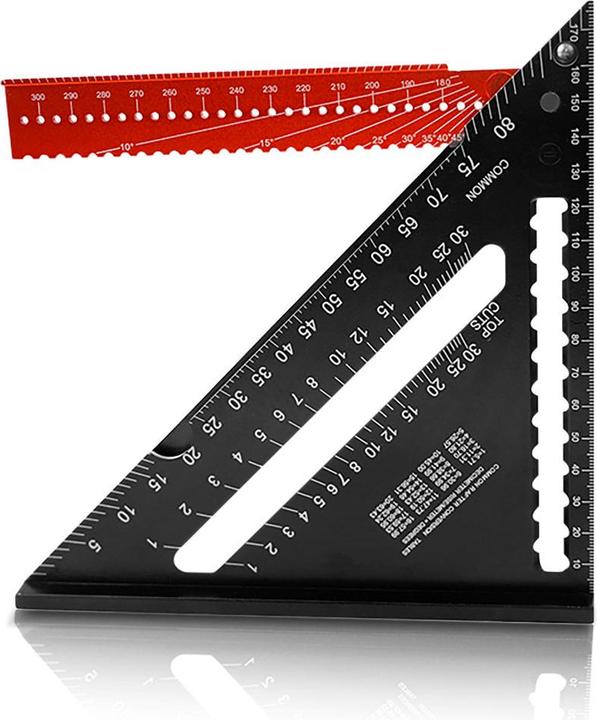 Produktbild Stahlwerk Winkeldreieck mit Anschlag Aluminium-Winkelmesser Zimmermannswinkel