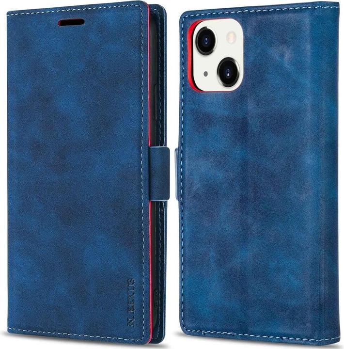 Produktbild N.Bekus iPhone 14 - Flip Case Hülle blau (Apple iPhone 14, Apple iPhone 13)