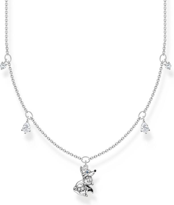Thomas Sabo Halskette Fuchs mit Weissen Steinen Silber (925er Silber, Emaille, 40 - 45 cm)