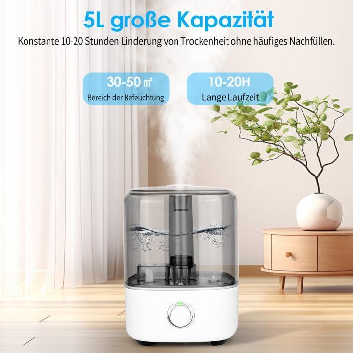 Produktbild Vankarr Ultraschall-Luftbefeuchter mit Top-Fill und 360° Düse (50 m²)
