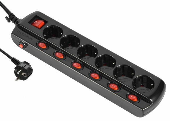 Produktbild Electraline 62517 Schwarz (6 x, 1.50 m)