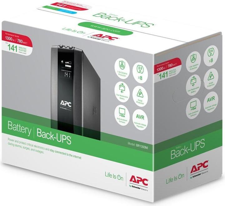 Actual product image APC USV BR1300MI, 1300VA/780W (1300 VA, 780 W, Line-interactive UPS)