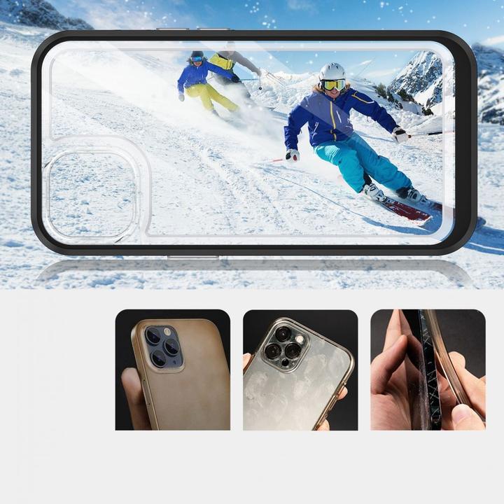 Immagine prodotto Hurtel Custodia trasparente 3in1 per iPhone 13 mini cover in gel con cornice nera (Apple iPhone 13 mini)