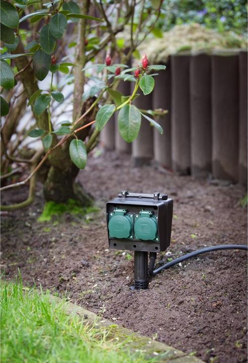 Actual product image Brennenstuhl Garden socket with earth spike (4 x, CEE 7/3, 1.40 m)