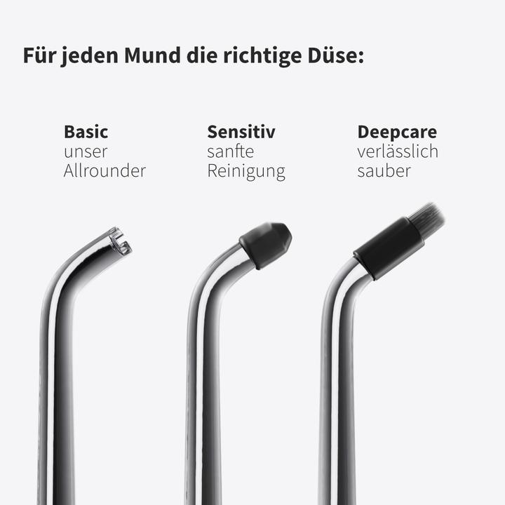 Produktbild Zahnheld Ersatzdüsen Basic 6x Schwarz (Mundduschenaufsätze)