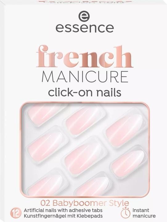 Produktbild essence French Manicure Click-on Nails 12 Stück (Kunstnägel, Nude)
