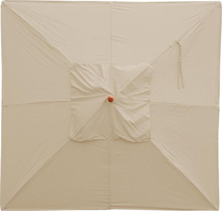 Actual product image Swisshandel24 Gastronomy wooden parasol, garden parasol, polyester/wood 14kg, square 3x3m rope pull shockproof - c (3 m)