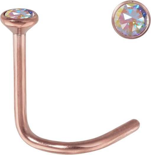 Produktbild Bijouteria Nasenpiercing (Titan, PVD Beschichtung (goldfarbig), Zirkonia)