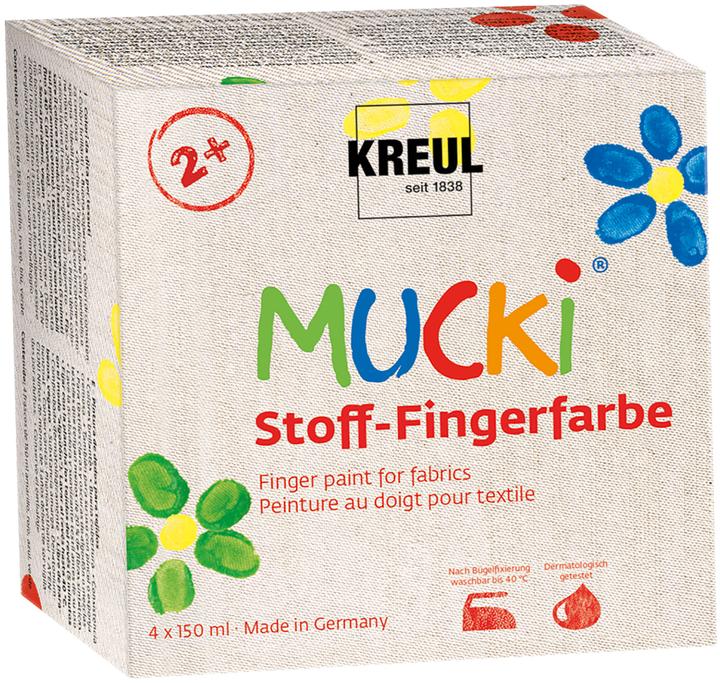 Kreul Mucki finger paint textile 4 pcs. set (Yellow, Red, Blue, Green, 600 ml)