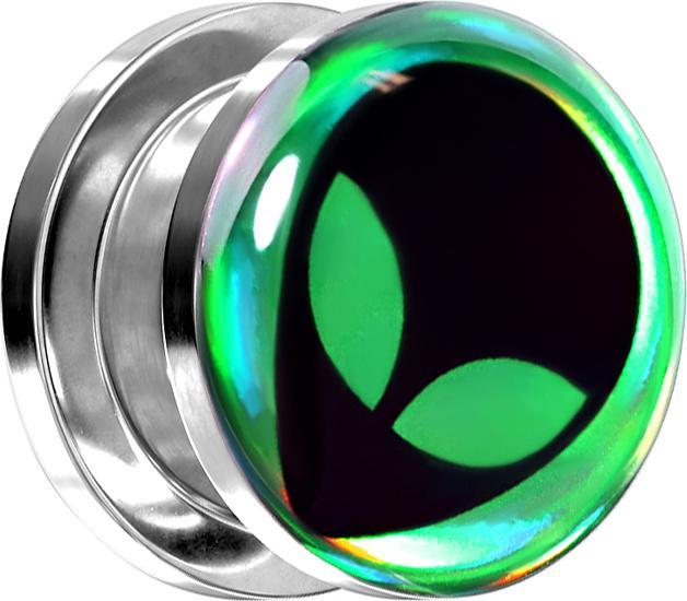 Produktbild Star Piercing Flesh Plug silber Alien (ohne Messing, Chirurgenstahl 316L)