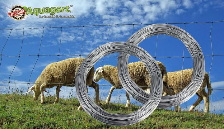 Actual product image Aquagart 375m Spanndraht 3,0mm für Wildzaun Forstzaun Weidezaun Knotengeflecht
