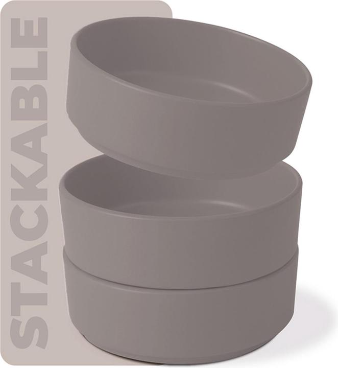 Image du produit BerlingerHaus Set de vaisselle design en faïence, 18 pièces, empilable, taupe mat (18 pièce(s))