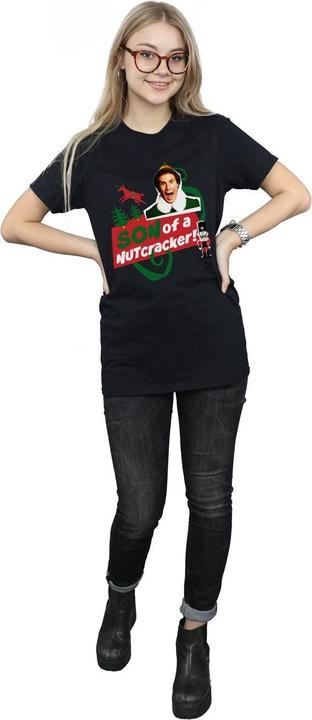 Actual product image Elf Womens/Ladies Son Of A Nutcracker Cotton Boyfriend T-Shirt (XL)