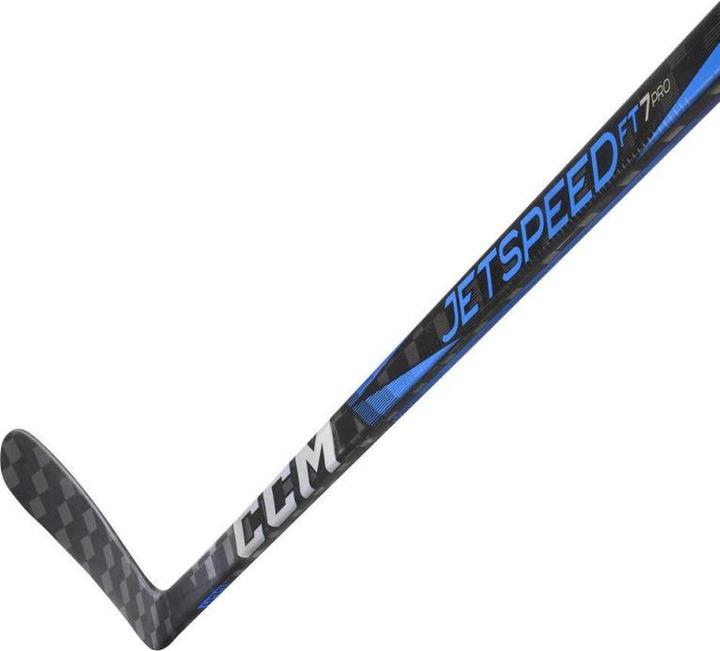 Actual product image CCM JetSpeed FT7 PRO JR composite hockey stick in special colours (left, JR 50 Flex, 28, chrome) (Left)