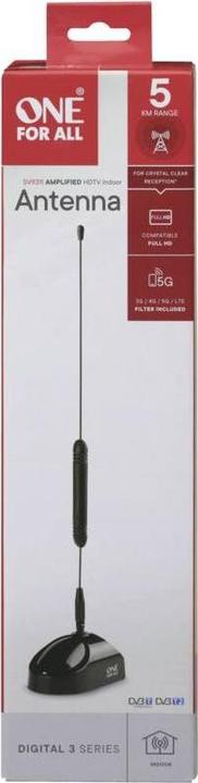 Actual product image One for All DVB-T2 rod antenna 5G (Monopole antenna, DVB-T / -T2, DVB-S / -S2)