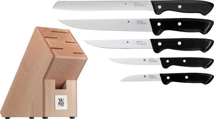 Produktbild WMF Messerset Messerblock mit 5 Messer 6tlg bestückt Classic Line Küchenmesser