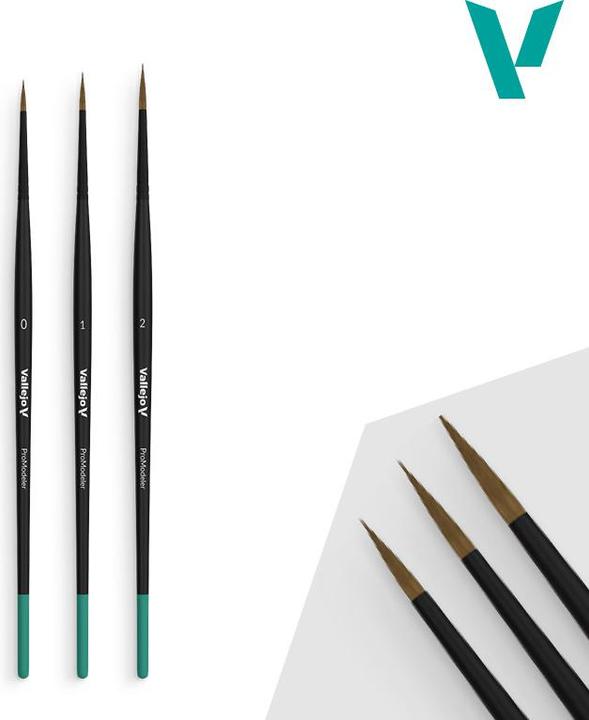 Image du produit Vallejo BRUSH SET / PRO MODELER - DESIGN SET - NATURAL HAIR (SIZES 0, 1 & 2)