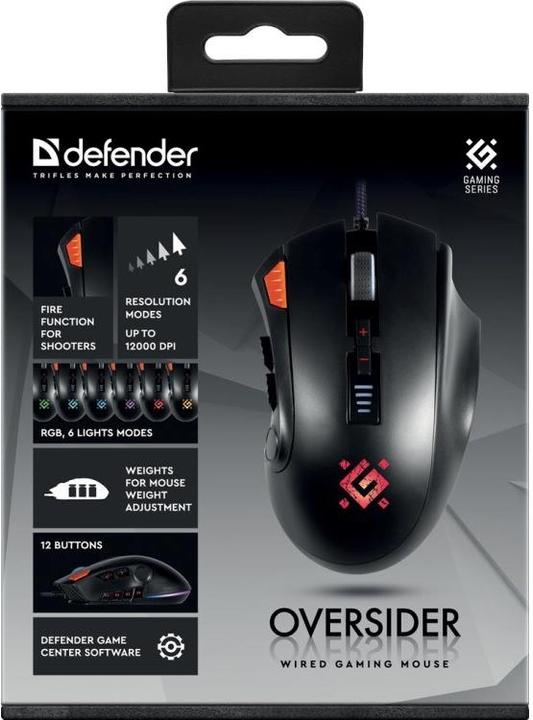 Actual product image Defender Oversider GM-917 RGB mouse (52917) (Cable)
