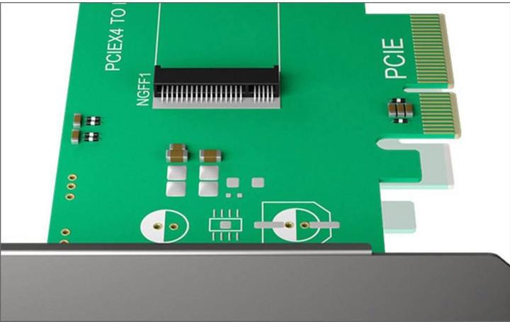 Actual product image Icy Box PCI card, M.2 PCIe SSD to PCIe 3rd host