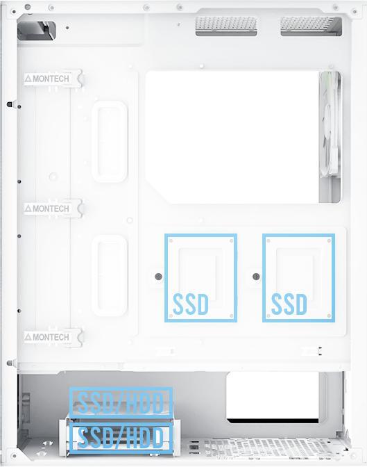 Actual product image Montech Air 1000 Lite White (mATX, Mini-ITX, ATX)