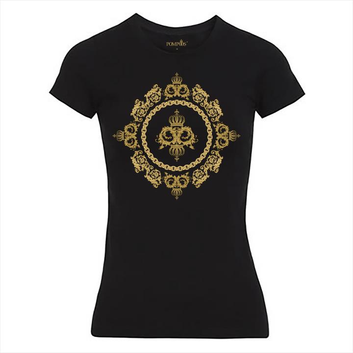 Pompöös T-Shirt Damen "Krone" - limited Edition T-Shirt Damen - Grösse L (L)
