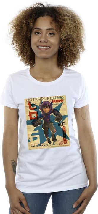 Immagine prodotto Disney Big Hero 6 Baymax Hiro Newspaper Maglietta Donna (XXL)