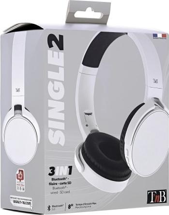 Produktbild T'nB TNB Casque bluetooth Single 2 Gris (keine Geräuschunterdrückung, 8 h, Kabellos)