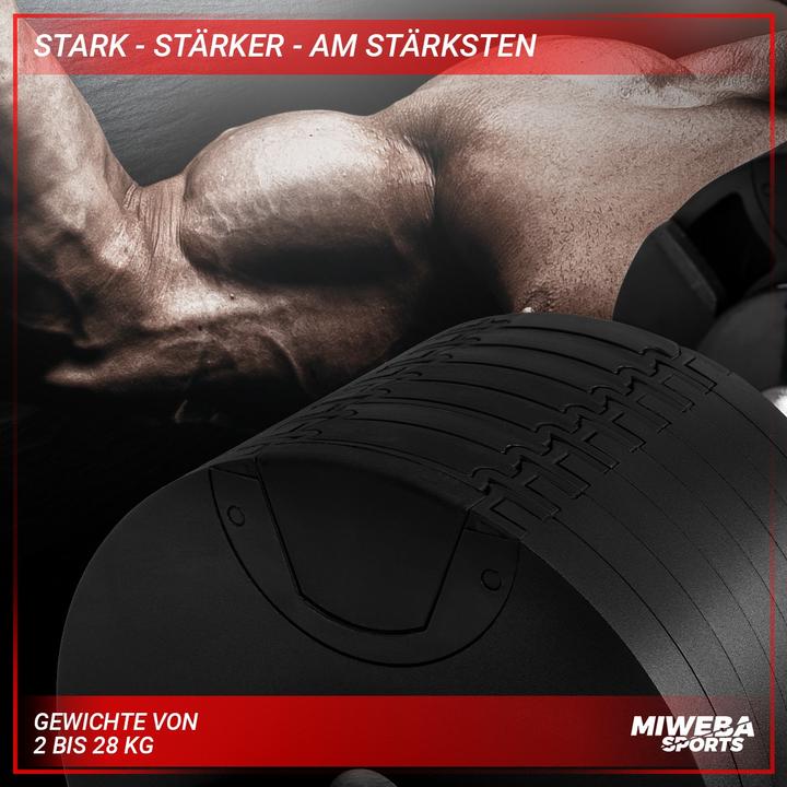 Produktbild Miweba Sports verstellbare Kurzhantel VH200 2-32 kg Hantel Krafttraining Fitness (28 kg)