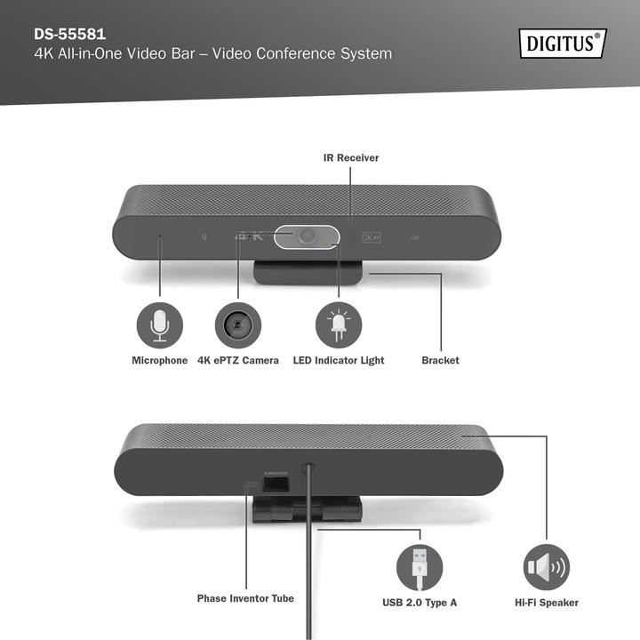 Produktbild Digitus 4K All-In-One Video Bar - Videokonferenz-System