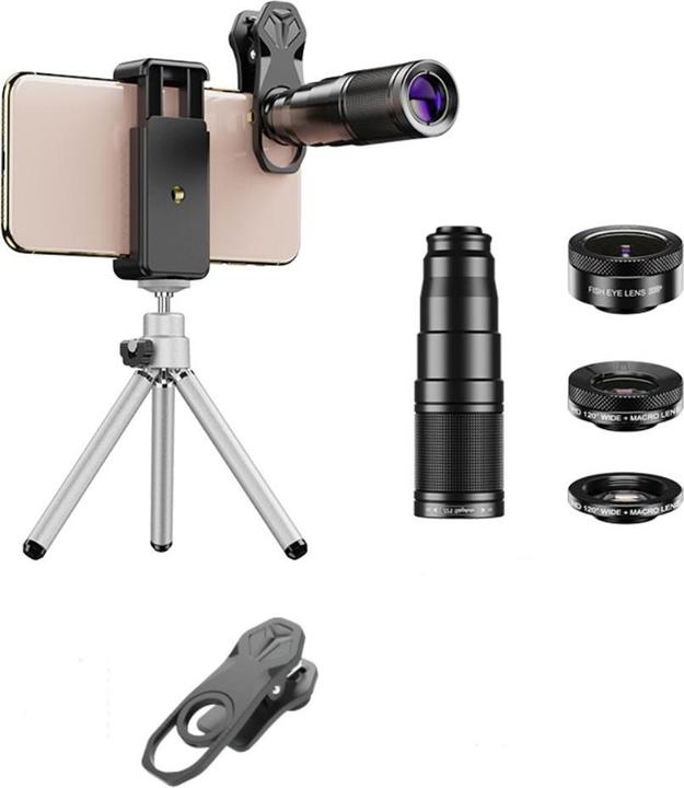 Image du produit Deltalabs Smartphone Teleskop-Objektiv 22x – Fisheye, Makro, Weitwinkel & Stativ